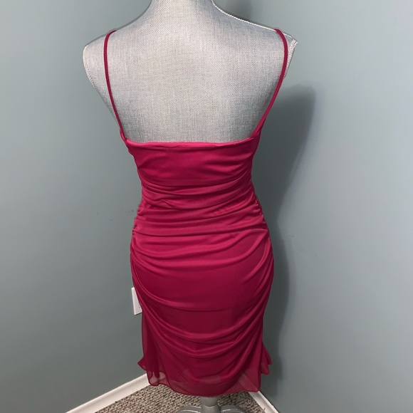 SCENE pink cocktail dress spaghetti straps wedding guest size medium - Picture 3 of 10